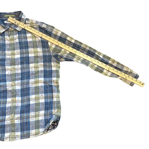 Tommy Bahama Shirt Mens Size Large Blue Plaid Flip Cuffs Button Up Long Sleeve - Picture 10 of 10